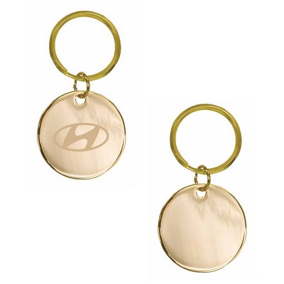 Gold Plated Brass Round Keyring (1.5" Diam.) GOLD PLATED BRASS ROUND KEY RING.