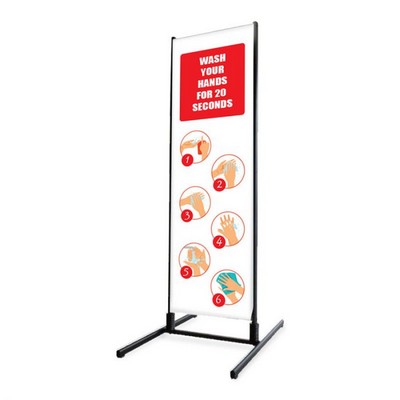 XL-85 Outdoor Sidewalk Sign - Wash Your Hand for 20 Seconds - Vinyl Banner, Single Sided