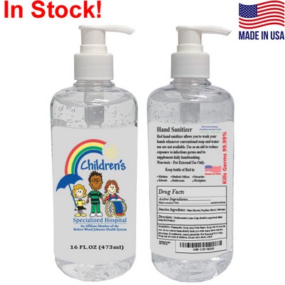 Hand Sanitizer 70% Alcohol 16 oz Pump Bottle