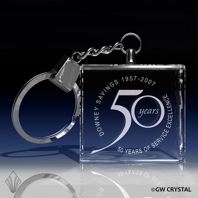 Thick Square Crystal Keychain