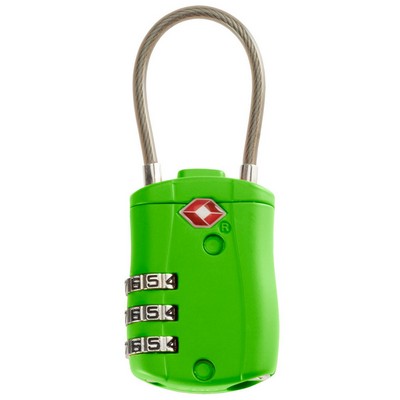 Smooth Trip Travel Gear by Talus® TSA Accepted Combination Cable Lock, Green