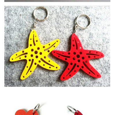 Star Shaped Felt Key Chain