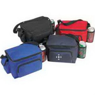 6-Pack Cooler w/Bottle Holder & Cell Phone Pouch