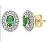 Jilco Inc. Yellow Gold Diamond & Emerald Earrings