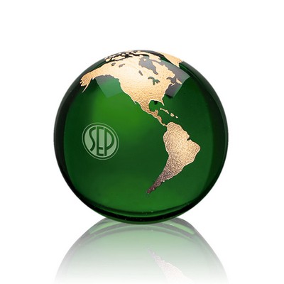 Globe Paperweight - 2-3/8" Green/Gold