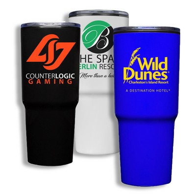 32 oz Double Wall Plastic Tumbler w/ Matching Slide Lid