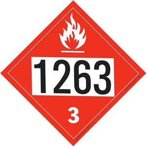 Flammable Liquid - Paint, Removable Vinyl Placard - 10.75" x 10.75"