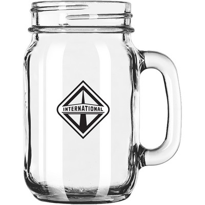 16 Oz. Drinking Mason Jar w/Handle