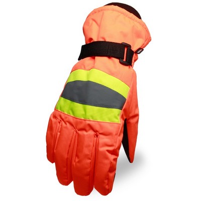 Sanitation Worker's Reflective Thickened Warm Gloves