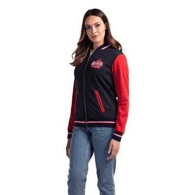 Ladies Unlined Fleece Varsity Jacket