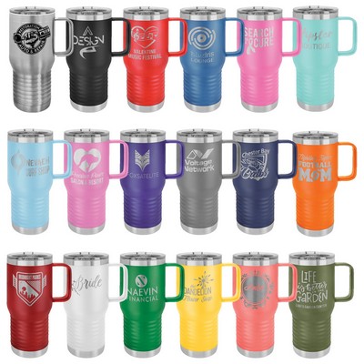 20oz Polar Camel Vacuum Insulated Travel Mug/Tumbler with Handle and Slider Lid (Laser Engraved)