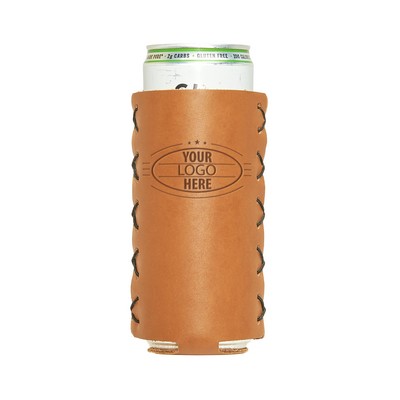 Full-Grain Leather SLIM Can Holder- 12oz aluminum slim can