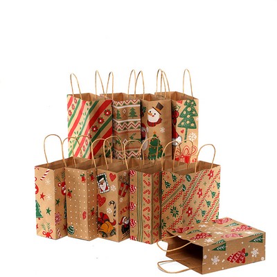 Christmas Kraft Paper Tote Bag