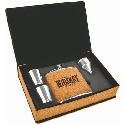 6 oz. Cork Flask Gift Set