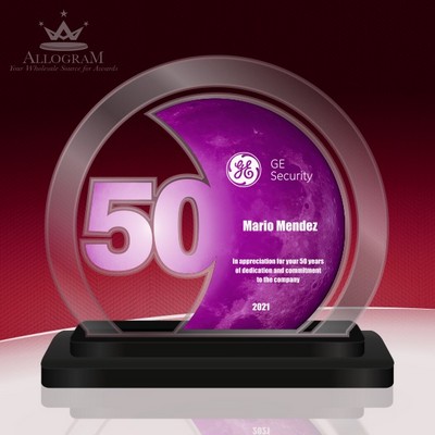 50 Years of Service Circle in choice of colors. 8.5" tall by 10" wide