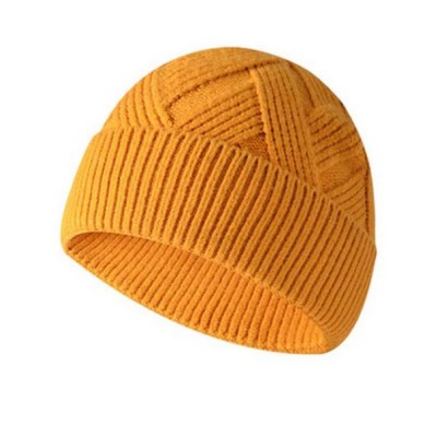 Knit Ribbed Beanie Cap