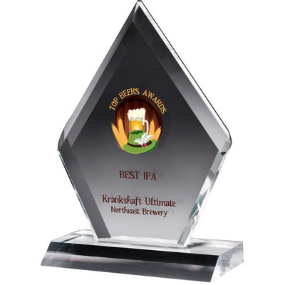 Zenith Diamond Multi Faceted Clear Acrylic Award (6"x 8 1/2"x 3/4") Full Color PhotoImage