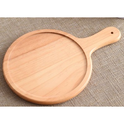 12" Round Solid Wooden Pizza Cutting Board