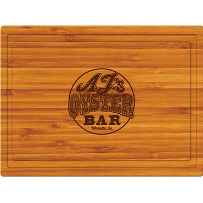 12" Rectangle Bamboo Cutting Board with Juice Groove