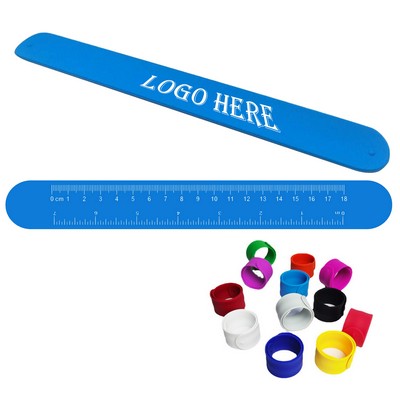 Ruler Printed Silicone Slap Wristband