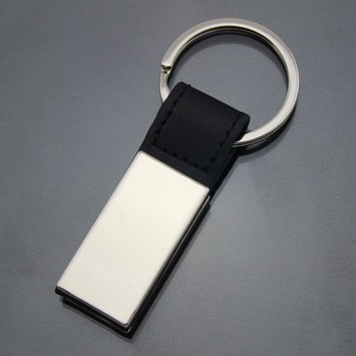 Genuine Leather Metal Keychain