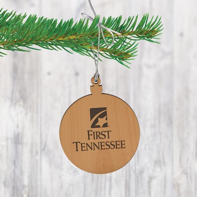 Holiday Ball Alder Wood Christmas Ornament