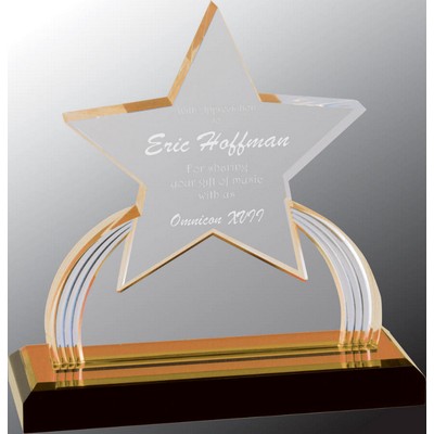 7" x 7.25" Gold Carved Star Impress Award