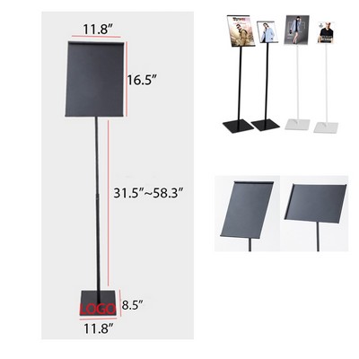 Adjustabl Horizontal And Vertical Iron Heavy Duty Pedestal Sign Holder Poster or Menu Floor Stand