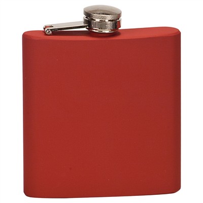 6 oz. Matte Red Laserable Stainless Steel Flask