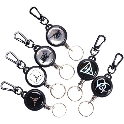 Retractable Badge Reel with Key Chain