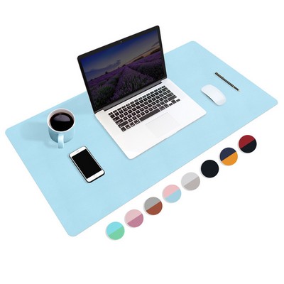 Customized Dual-Sided Desk Pad Waterproof Protector Leather Writing Mat Mouse Pad Placemat 47"*17"