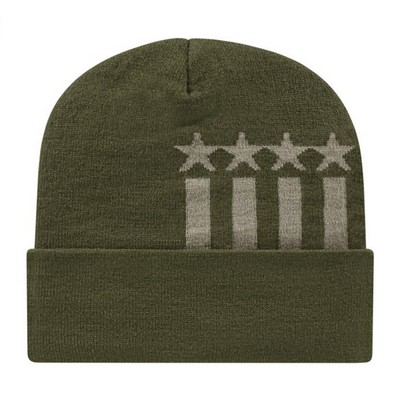 Cap America® USA Made Stars & Stripes Knit Cap