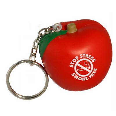 Apple Shaped Stress Reliever w/Keychain