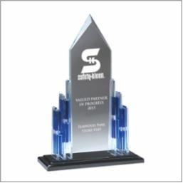 Blue Success Pinnacle Crystal Award