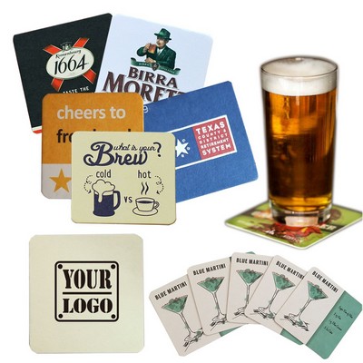 4'' Square Premium Paper Coasters