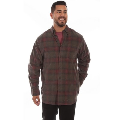 Long Sleeve Corduroy Plaid Shirt