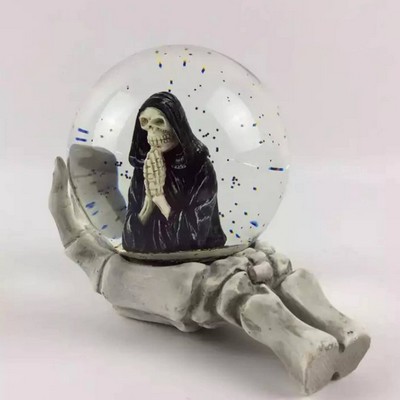 Custom Halloween Resin Skull Snow Globe