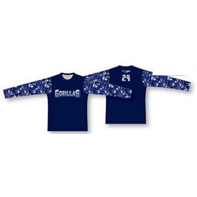 Solid Color 3/4 Sleeve Baseball Jersey w/Sublimated Sleeves