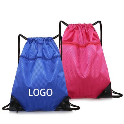 High Quality Waterproof Oxford Cloth Rawstring Backpack With Zipper