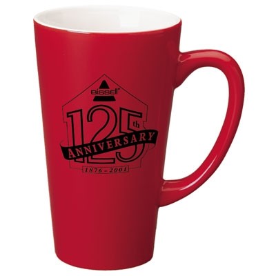 16 Oz. Red Gloss Cafe Latte Coffee Mug w/White Interior