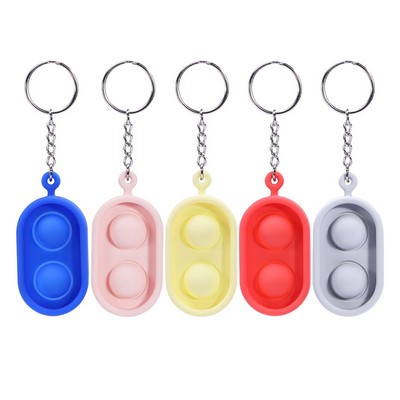 2 Bubbles Silicone Push Pop Keychain