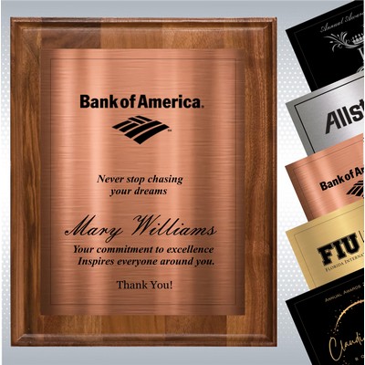 Walnut Wood Plaque w/Choice of Single Engraved Plate (6" x 8")