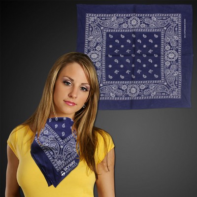 22" Blank Blue Cotton Bandana