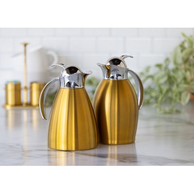 Marquette Series Vintage Gold Carafe w/Push Button Lid (1 Liter)