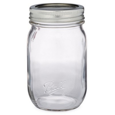 16oz Plain Mason Jar with Silver Seal Lid