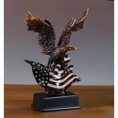 Antique Gold Eagle Award w/American Flag (12"x14.5")