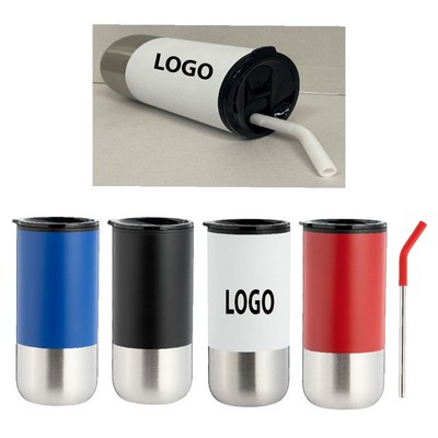 16 oz. Double Wall Stainless Steel Straw Tumbler