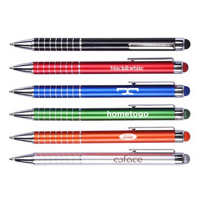 Aluminum Ballpoint Pen W/Color Matching Stylus