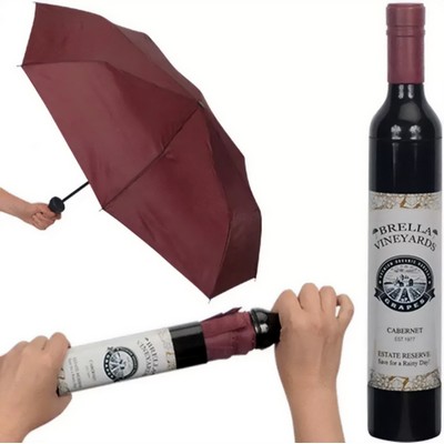 Three Folding Wine Bottle Umbrella