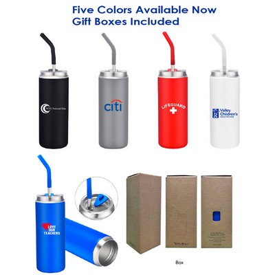 20oz Vacuum Tumbler With Color Straw